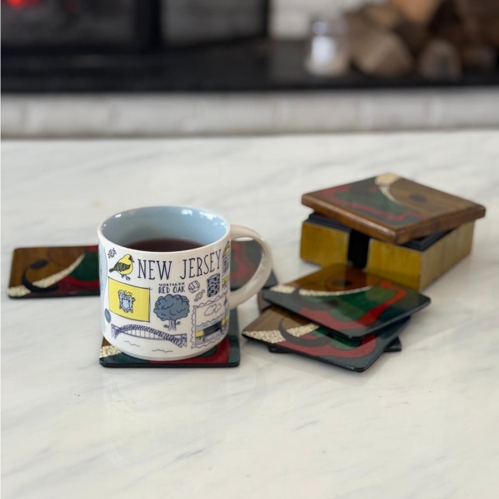 Colorful Abstract Coaster Set - Picture 7 of 10